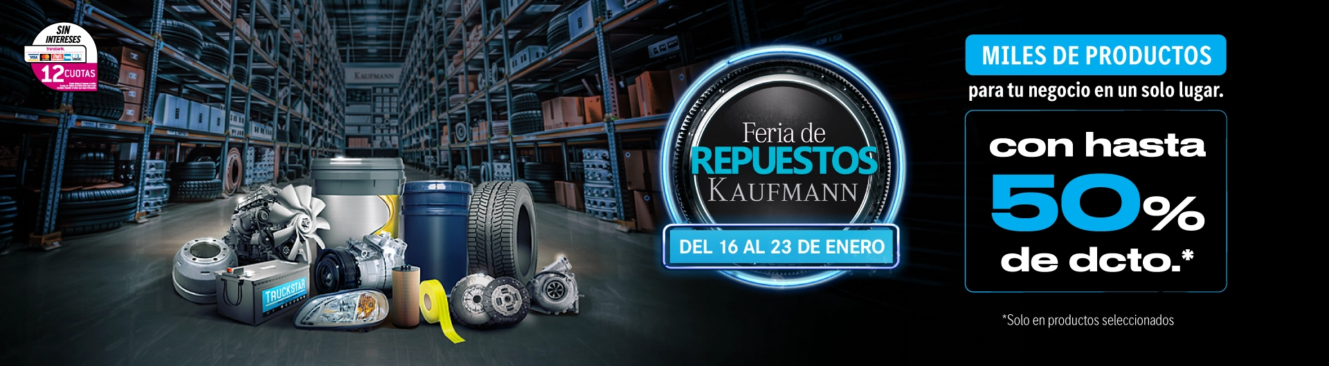 Arranca el 2026 con hasta 50% dcto. en la Gran Feria de Repuestos Kaufmann