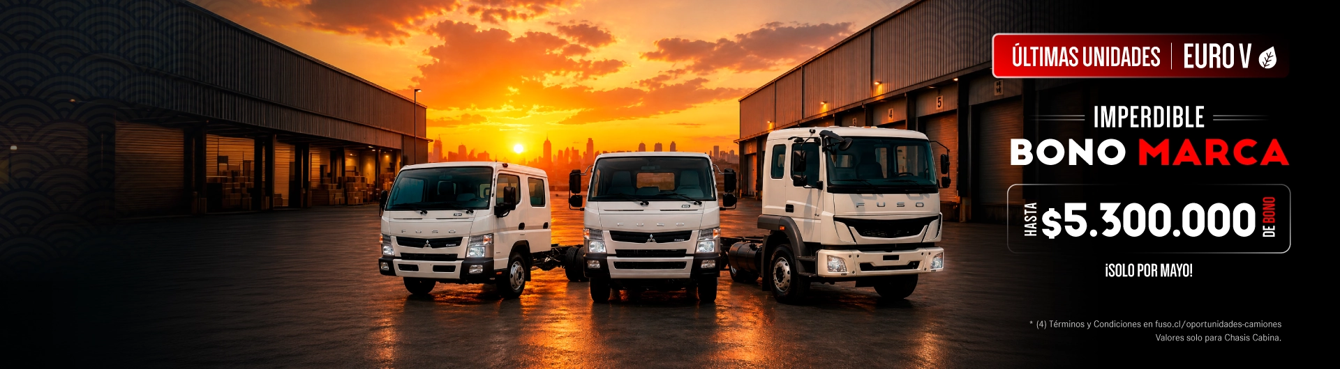 Todos nuestros camiones Fuso <br>con Bonos Imperdibles