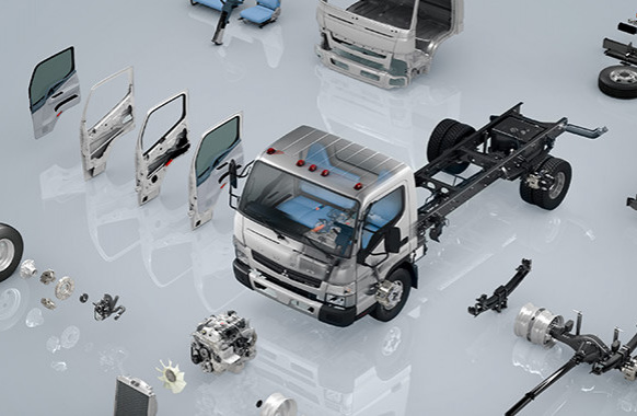 Componentes del Modelo Canter 413 y sus distintas piezas que contiene la camioneta
